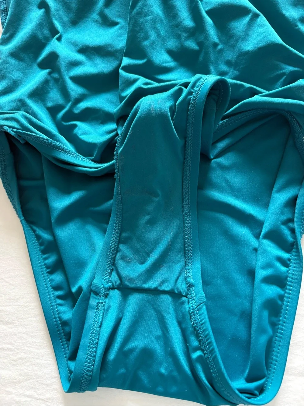 La Blanca Off The Shoulder Ruffle One Piece Swimsuit Teal Ruched Corset Back 8 - Picture 8 of 8
